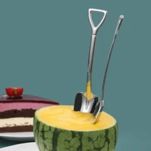 4pcs Stainless Steel Watermelon Spoons & Scoops, Creative Cute Dessert Utensils For Eating Watermelon - Silver - View 9