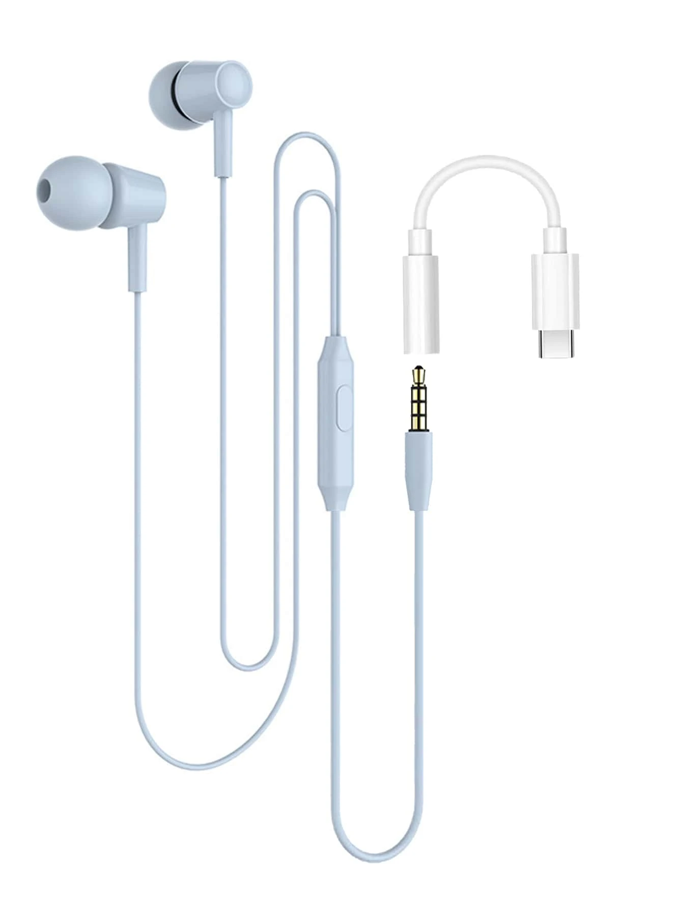 Auriculares con cable en la oreja con micrófono , adecuado para , cantar , juego & música ; mini tamaño - Azul - Ver 1