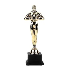 1pc Mini Oscar Award Trophy - Made Of Plastic, Suitable For School Sports Training, Golden Cup - Gold - View 1
