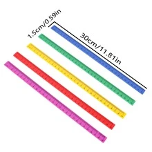 3pcs Random Color 29cm Magnetic Ruler, Suitable For Magnetic Chalkboard Teaching In Schools, Magna Doodle Boards For Toddlers, Multi-purpose Magnetic Drawing Tool For Measurement And Affixation - Multicolor - View 8