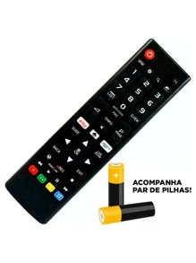 Controle Smart Tv Compatível LG Com Botões Netflix e Ama-zon c/ Pilhas SKY-8035 - Preto - Visão 3