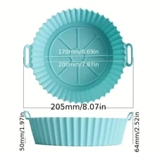 空气炸锅烤盘专用烧烤盘可重复使用碗烘焙防粘垫加厚硅胶烤盘- Bluehome 厨房电器配件小工具工具圣诞节厨房用品烹饪圣诞节