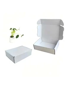 10入組薑色三層硬紙板禮品包裝盒,飾有飛機圖案,適用於節日 - 白色 - 查看 7