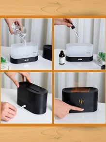 1個芳香療法擴香器,空氣加濕器,超聲波冷霧製造,噴霧器,led火焰燈,芳香療法機器 - 黑色 - 查看 11