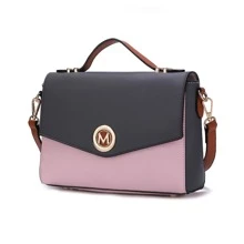 MKF Collection Zayla Color Block Vegan Leather Women Shoulder Bag, Elegant Crossbody Fashion Purse