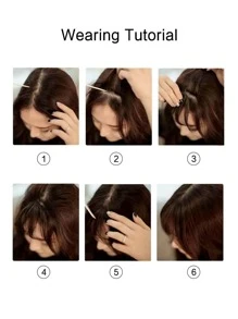 劉海合成纖維頭髮,夾片劉海接髮,空氣劉海假髮適合女士女孩,曲綫劉海適用於日常穿著 - Light Brown - 查看 7