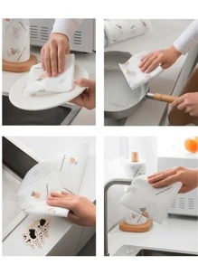 50/100/200入組/捲廚房紙巾一次性清潔布，不脫絮、防油，適用於濕擦與乾擦，鬆軟抹布 - 顏色隨機 - 查看 4