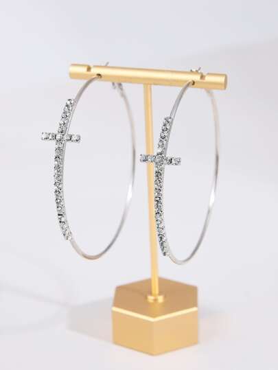 1pair Cross Shaped Earrings For Women