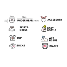 1 套婴儿房盒子标签贴纸婴儿沐浴家庭装饰礼物 - 米色 - 查看 2