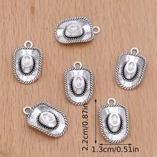10pcs Antique Silvery Plated Cowboy Hat Charms - Perfect for Jewelry Making, Bracelets, Necklaces, Earrings, Keychains & More
