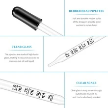 10入組彎頸移液管,1毫升容量,配有2支清潔刷的直頸移液管,直頸容量管,彎頸滴管套裝,玻璃移液管,用於精油等,科學實驗室 - 黑色 - 查看 3