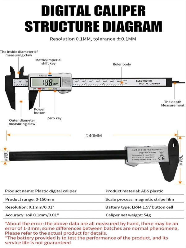 Precision Measurement Tool 150mm Electronic Digital Vernier Caliper