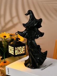 1 件带灯笼的树脂小雕像，带点亮的灯笼，万圣节装饰，以地狱侍从为特色的最佳礼物