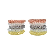 10 ligas para cabello transparentes con color espiral elásticas - Multicolor - Ver 4