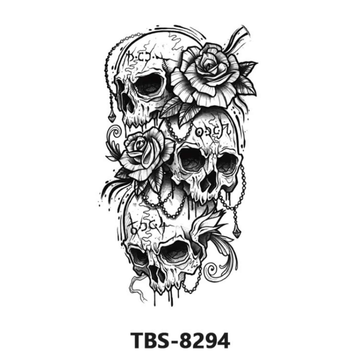 1入組防水臨時紋身貼紙,蠍子紅翼龍瞬間紋身狼身體藝術臂帶貓頭鷹毛利圖騰假紋身男士 - 棕色 - 查看 1