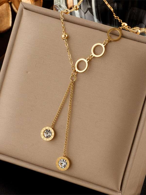 1 peça Colar Lindo para Mulheres e Casais em Aço Inoxidável 316L com Zircônia Cúbica Inserida, Decoração Diária para Festas, Acessórios para Jóias e Presentes