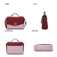 MKF Collection Zayla Color Block Vegan Leather Women Shoulder Bag, Elegant Crossbody Fashion Purse