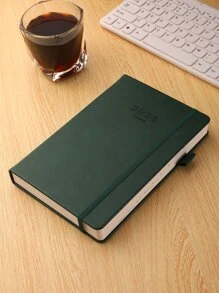 2024年英文桌历365天每日行程a5日记本,不包括笔,1入組 - 綠色 - 查看 1