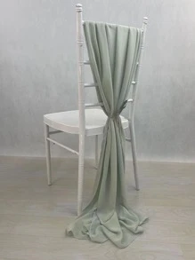 10pcs/Pack Sage Green Chiffon Chair Sashes For Wedding Decorations - Green - View 3