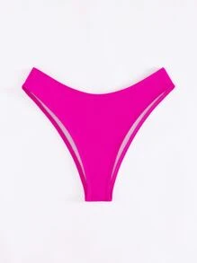 Women's Solid Color Bikini Bottom Sexy Cheeky Shorts Summer - Hot Pink - View 6