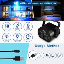 Đèn tiệc sân khấu DJ, Đèn LED kích hoạt bằng âm thanh Đèn laser RGB Máy chiếu nhấp nháy có điều khiển từ xa cho Giáng sinh Trang trí Halloween Karaoke Quán rượu KTV Bar Khiêu vũ Quà tặng Sinh nhật Đám cưới - màu đen - Xem 5
