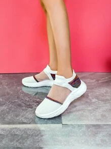 Ultra-light Breathable Knitted Sports Casual Shoes For Couples With Low Heels And Popcorn Soles