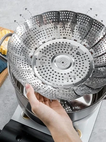 Stainless Steel Folding Steamer Rack For Household Steamer, Steaming Basket, Steaming Pot, Steaming Tray, Buns, Mantou, Xiaolongbao Seafood Boil