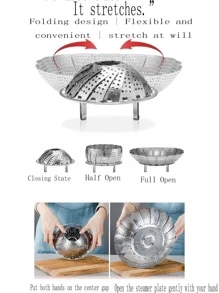 Stainless Steel Folding Steamer Rack For Household Steamer, Steaming Basket, Steaming Pot, Steaming Tray, Buns, Mantou, Xiaolongbao Seafood Boil