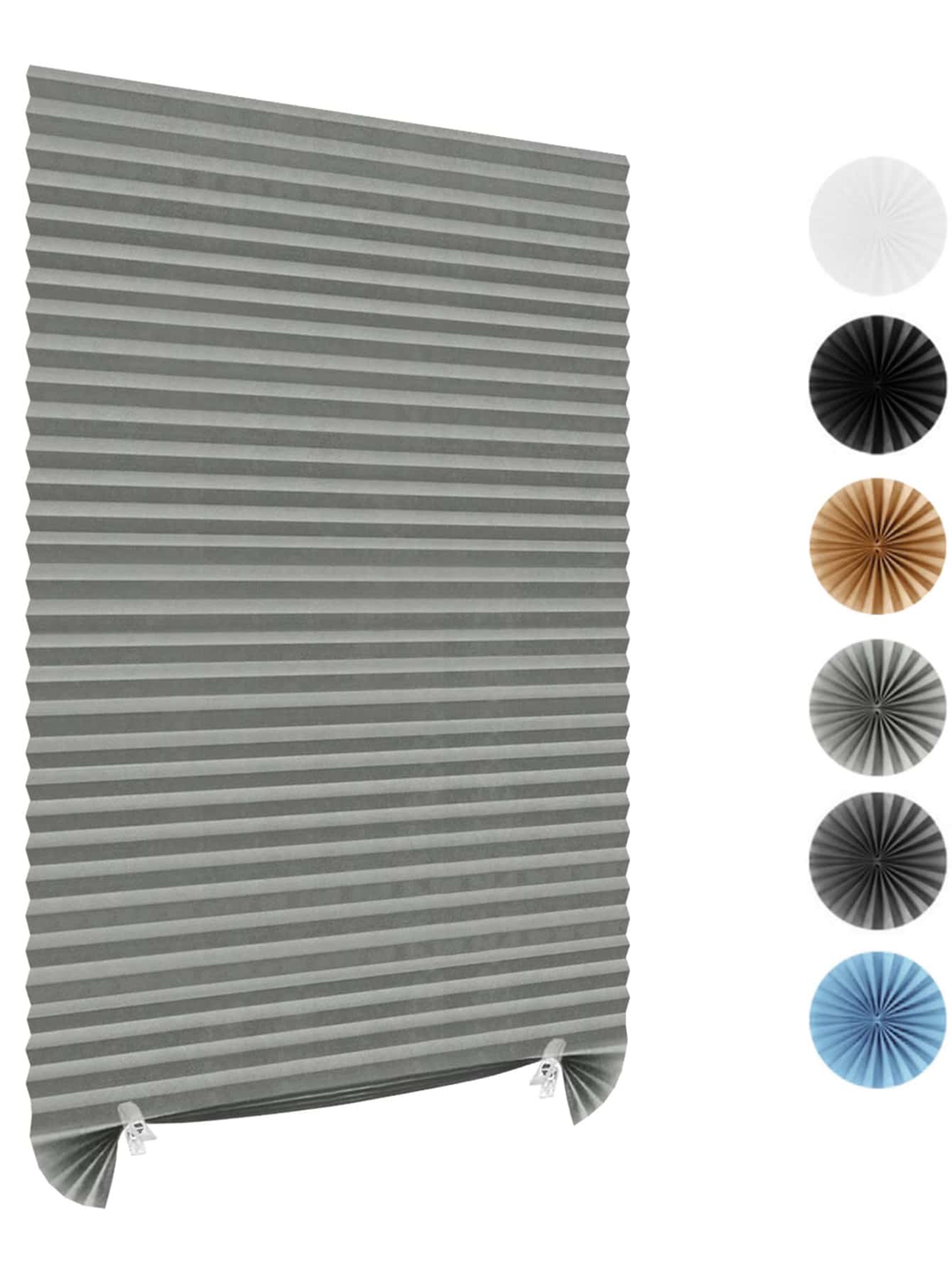 1pc Solid Color Cordless Pleated Fabric Shade Temporary Blinds Suitable For Living Room, Office, Bedroom, Kitchen, Bathroom Gifts Birthday Graduation