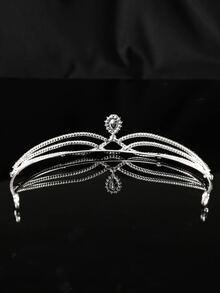 1枚銀色新娘皇冠,赫本風格,復古優雅,適用於婚禮派對 - 銀色 - 查看 7