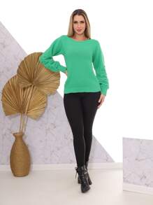 Women Sweaters - 綠色 - 查看 4