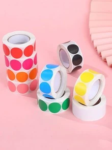 1卷500張無印圓形膠貼紙,可用於婚禮信封封口和標籤