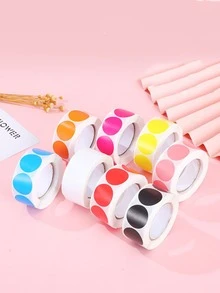 1卷500張無印圓形膠貼紙,可用於婚禮信封封口和標籤