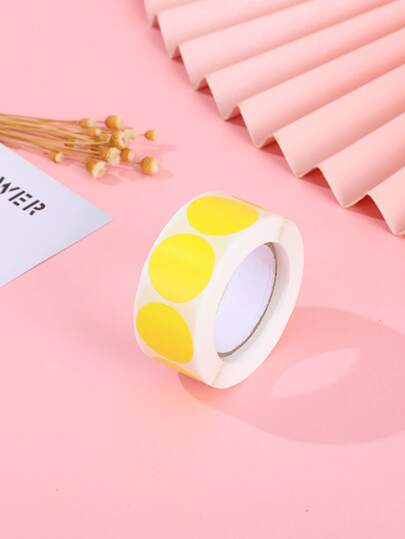 1卷500張無印圓形膠貼紙,可用於婚禮信封封口和標籤