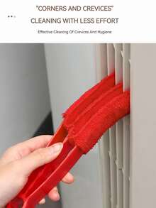 STONEGO Jjyy 1入組百葉窗清潔器,窗戶百葉簾掃帚清潔器工具,可拆卸和可清洗,適用於百葉窗,空調,汽車空調通風口等多種用途 - 紅色 - 查看 4