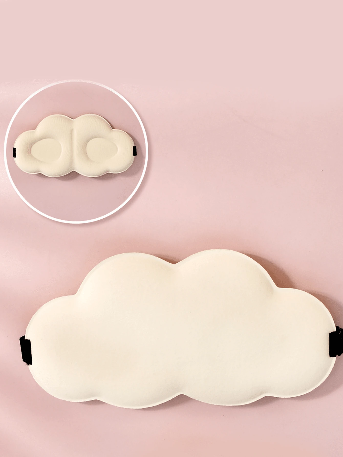 1pc-Beige Three-Dimensional Cloud Sleep Eye Mask Shade Sleep Eye Mask Simulation Silk Ice Feel Comfortable, Relax Fatigue, Lunch Break, Sleep