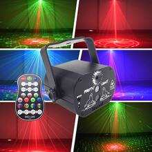 Đèn tiệc sân khấu DJ, Đèn LED kích hoạt bằng âm thanh Đèn laser RGB Máy chiếu nhấp nháy có điều khiển từ xa cho Giáng sinh Trang trí Halloween Karaoke Quán rượu KTV Bar Khiêu vũ Quà tặng Sinh nhật Đám cưới - màu đen - Xem 3