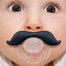 Chupon de Bigote para bebe divertido - Negro - Ver 2