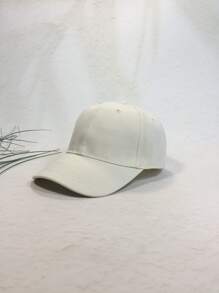 女士纯色棒球帽，简约百搭，时尚百搭，适合户外骑行、街头休闲等场合。 - 白色 - 查看 2