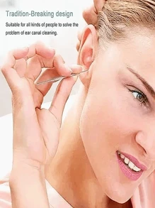 Set Limpiador de Oído de Acero Inoxidable con Estuche - Kit para limpiar oídos, Higiene Personal, Herramientas para Limpieza Profunda y Cuidado de los Oídos - Plateado - Ver 3