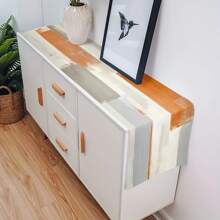 1/4入組抽象藝術畫桌布/餐墊,隔熱廚房桌墊,耐用且可清洗,藍灰色,適用於客廳裝飾和鄉村風格,適合晚宴派對 - 黃色 - 查看 3