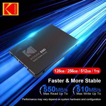 Kodak 2.5英寸SATA3 6Gb/S SSD X120 Pro 128GB 256GB 512GB 1TB固态硬盘，适用于笔记本电脑和台式机