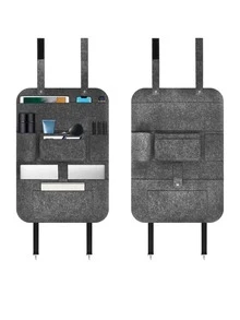 1 Pieza Bolsa De Almacenamiento Para Auto De Fieltro, Organizador Colgante Para Respaldo De Asiento, Bolsa De Almacenamiento De Accesorios Para Automóvil Con Diseño Anticolisión Para El Asiento Trasero