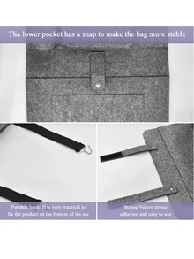 1 Pieza Bolsa De Almacenamiento Para Auto De Fieltro, Organizador Colgante Para Respaldo De Asiento, Bolsa De Almacenamiento De Accesorios Para Automóvil Con Diseño Anticolisión Para El Asiento Trasero
