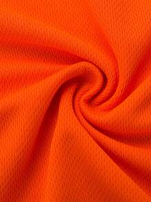 Camiseta de cuello redondo de manga corta casual y transpirable estilo novio, ropa deportiva de verano para actividades al aire libre - Naranja - Ver 5