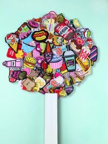 20 piezas de apliques con diseño de bocadillos aptos para ropa, bolsos, zapatos, etc. Se pueden planchar o coser - Multicolor - Ver 4