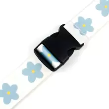 1pc 2m White With Blue High Quality Digital Printing Adjustable Luggage Strap Packing Belts Travel Suitcase Plastic Buckle Strap Luggage Packing Strap Travel Bag Holder Strap For Travel Flight Business Trip Holiday For Suitcase Backpack Bag For School School Accessories School Stuff