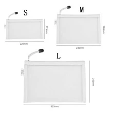 1set Large Capacity Clear Document Bag, Durable Nylon Mesh Stationery Bag With Zipper For Students And Office Workers - White - View 7