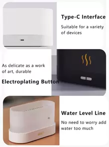 1pc Flame Aroma Diffuser, Ultrasonic Humidifier, 7 Colors Lighting Aromatherapy Diffuser, USB Essential Oil Diffuser Air Freshener Gifts Birthday Graduation