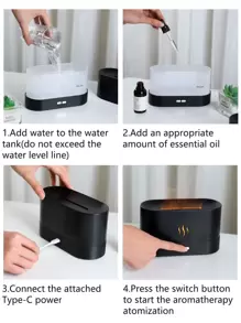 1pc Flame Aroma Diffuser, Ultrasonic Humidifier, 7 Colors Lighting Aromatherapy Diffuser, USB Essential Oil Diffuser Air Freshener Gifts Birthday Graduation